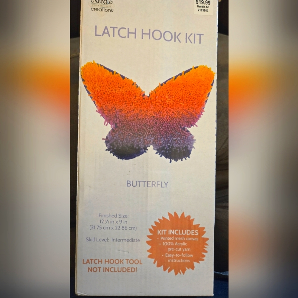 Latch hook kit,crochet Butterfly with hook.